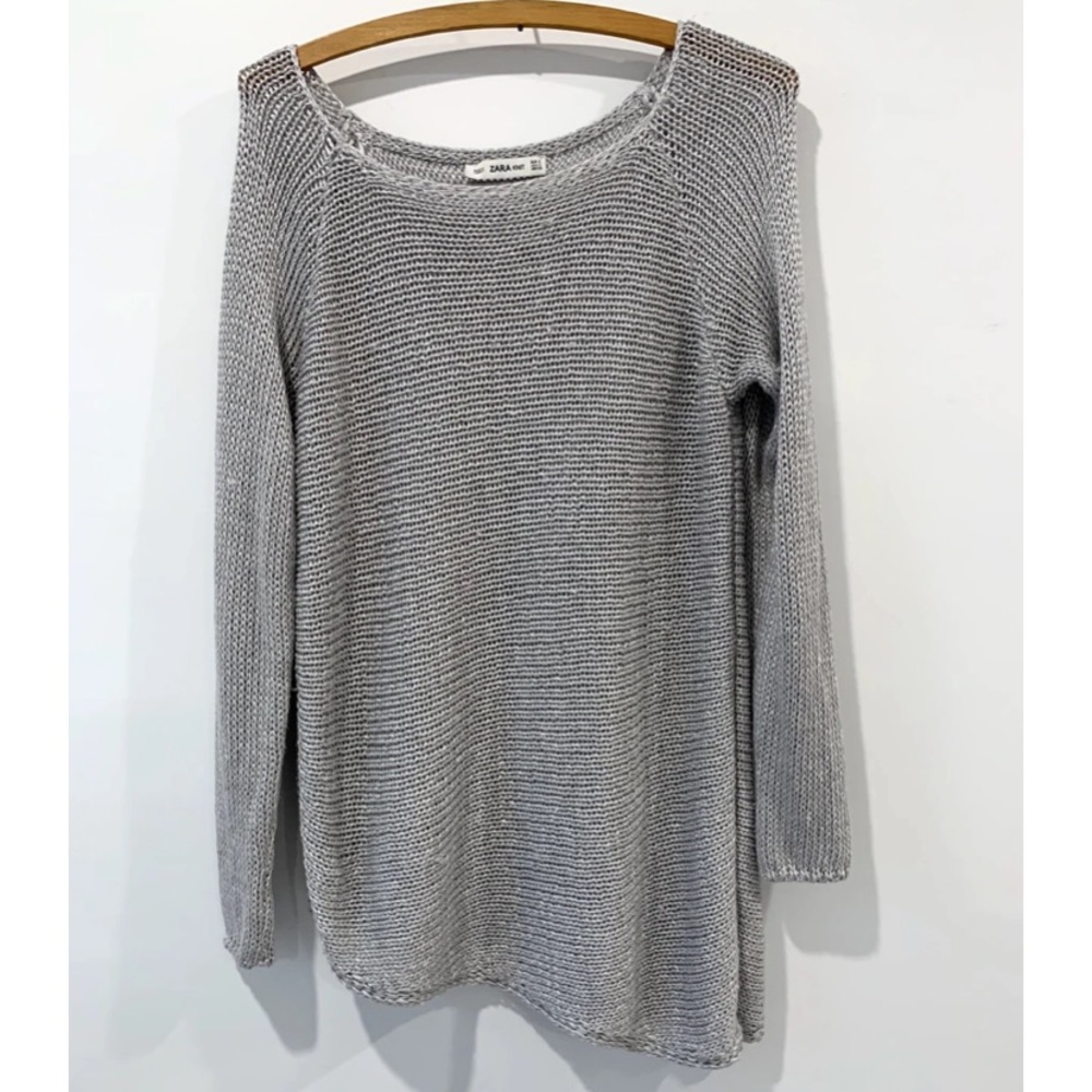 Zara Metallic Silver Sweater